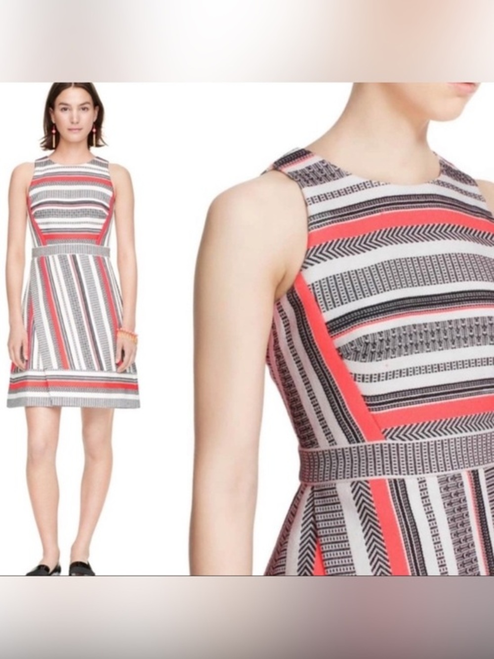 NWOT Kate Spade Women's Flights Of Fancy Ribbon Jacquard Lined A-Line Dress Sz 6